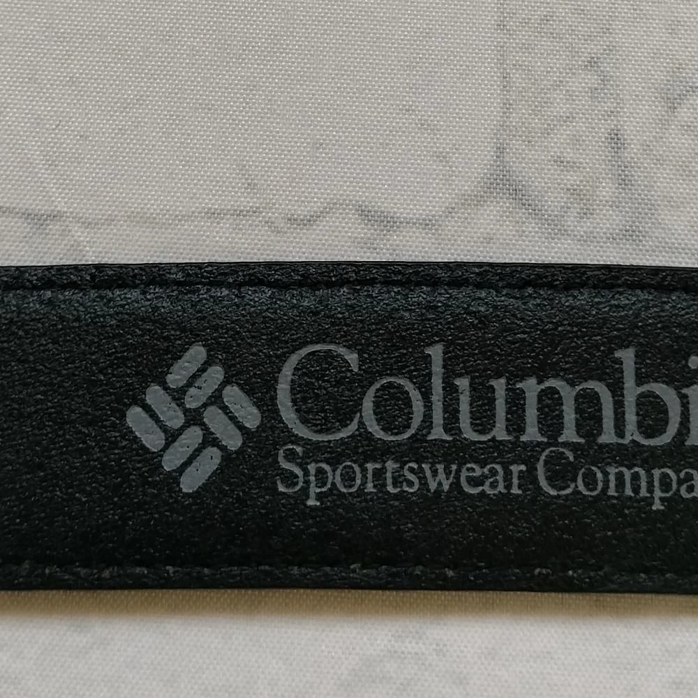 Columbia Men's Trinity Belt Black Silver Buckle Leather Lining Classic Business